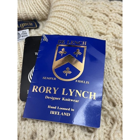 Rory Lynch Wool Sweater Hand Loomed Ireland Mens 46 De Lench Irish Vintage - Picture 4 of 9